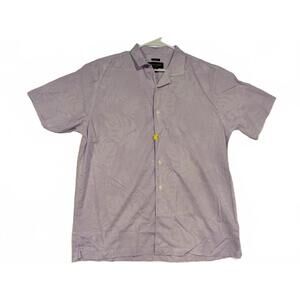 Pronto Uomo Modern Fit Lavender Stripe Short Sleeve Button Shirt Mens XL